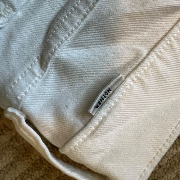 Mother The Rascal Slit Flip Short White - Picture 4 of 7